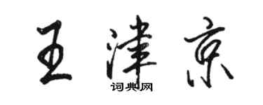 駱恆光王津京行書個性簽名怎么寫