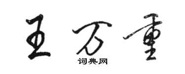 駱恆光王萬重行書個性簽名怎么寫