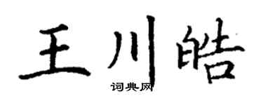 丁謙王川皓楷書個性簽名怎么寫