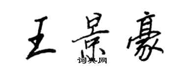 王正良王景豪行書個性簽名怎么寫