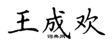 丁謙王成歡楷書個性簽名怎么寫