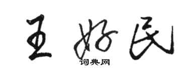 駱恆光王好民行書個性簽名怎么寫