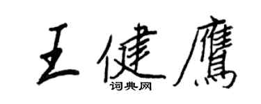 王正良王健鷹行書個性簽名怎么寫