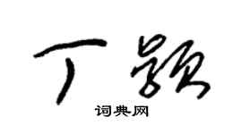 朱錫榮丁穎草書個性簽名怎么寫