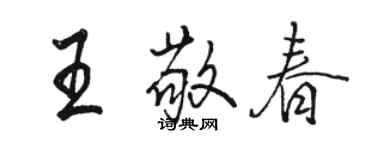 駱恆光王敬春行書個性簽名怎么寫