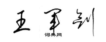 梁錦英王軍劍草書個性簽名怎么寫