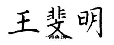 丁謙王斐明楷書個性簽名怎么寫