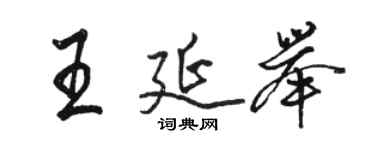 駱恆光王延舉行書個性簽名怎么寫