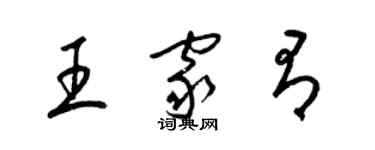 梁錦英王家有草書個性簽名怎么寫