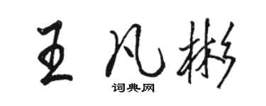 駱恆光王凡彬行書個性簽名怎么寫