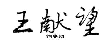 曾慶福王獻望行書個性簽名怎么寫