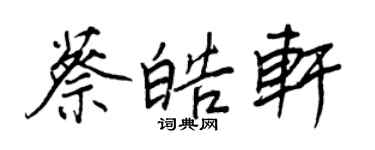 王正良蔡皓軒行書個性簽名怎么寫