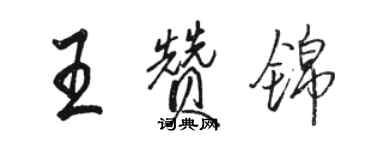 駱恆光王贊錦行書個性簽名怎么寫