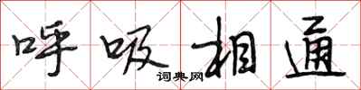 段相林呼吸相通行書怎么寫