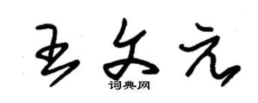 朱錫榮王文元草書個性簽名怎么寫