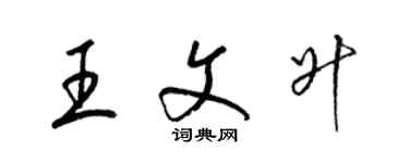 梁錦英王文升草書個性簽名怎么寫