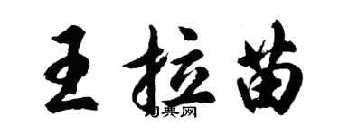 胡問遂王拉苗行書個性簽名怎么寫