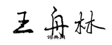曾慶福王舟林行書個性簽名怎么寫