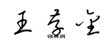 梁錦英王存金草書個性簽名怎么寫