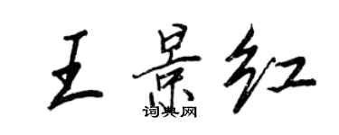 王正良王景紅行書個性簽名怎么寫