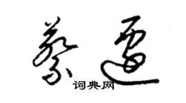 梁錦英蔡遷草書個性簽名怎么寫