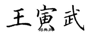 丁謙王寅武楷書個性簽名怎么寫