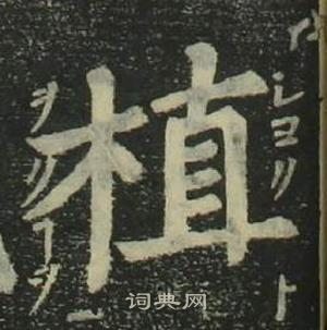 姜立綱四體千字文中植的寫法