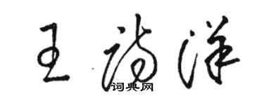 駱恆光王詩洋草書個性簽名怎么寫