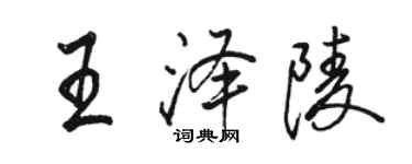 駱恆光王澤陵行書個性簽名怎么寫