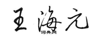 駱恆光王海元行書個性簽名怎么寫