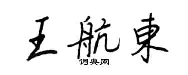 王正良王航東行書個性簽名怎么寫