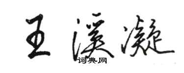 駱恆光王溪凝行書個性簽名怎么寫