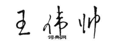 駱恆光王偉帥草書個性簽名怎么寫