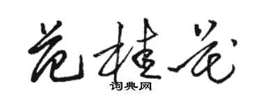 駱恆光范桂花草書個性簽名怎么寫