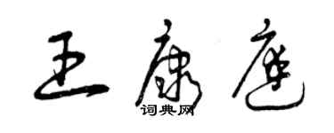 曾慶福王康庭草書個性簽名怎么寫