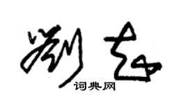 朱錫榮劉知草書個性簽名怎么寫