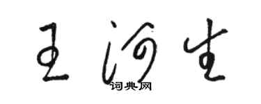 駱恆光王河生草書個性簽名怎么寫