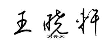 梁錦英王曉軒草書個性簽名怎么寫