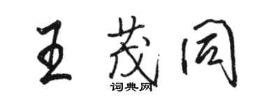 駱恆光王茂同行書個性簽名怎么寫