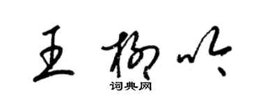 梁錦英王柳吟草書個性簽名怎么寫