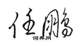 駱恆光任鵬草書個性簽名怎么寫