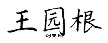 丁謙王園根楷書個性簽名怎么寫