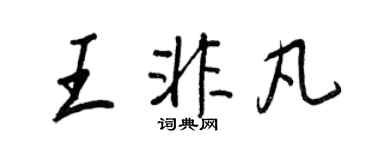 王正良王非凡行書個性簽名怎么寫