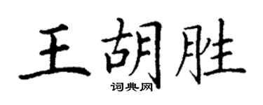 丁謙王胡勝楷書個性簽名怎么寫