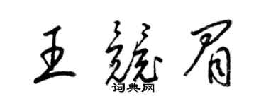 梁錦英王競眉草書個性簽名怎么寫