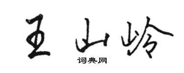 駱恆光王山嶺行書個性簽名怎么寫