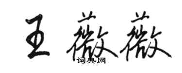 駱恆光王薇薇行書個性簽名怎么寫