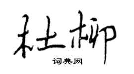 曾慶福杜柳行書個性簽名怎么寫