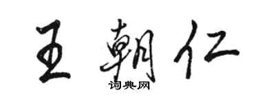 駱恆光王朝仁行書個性簽名怎么寫