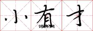 周炳元小有才楷書怎么寫